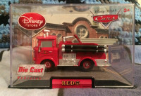 DISNEY Store CARS Red Fire Truck Radiator Springs Die cast 1:43