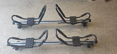 Kayak Roof Racks for 2 Kayaks - Dual cross bars, Universal Fit Carriers, Include Two Sets of Straps...