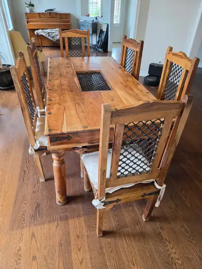 Hardwood Dining room table & 6 chairs , View more