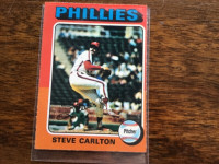 1975 OPC baseball card  Steve Carlton 185 off center