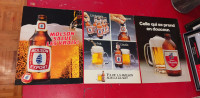 3 ANNONCES BIERE MOLSON FRENCH VINTAGE BEER ADS 80S
