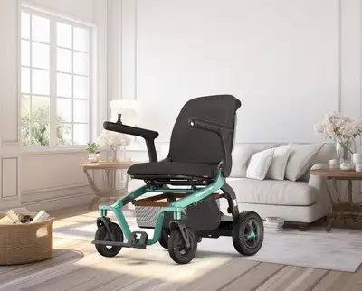 The Robooter E40 is a sleek, foldable indoor, outdoor electric wheelchair that seamlessly combines p...