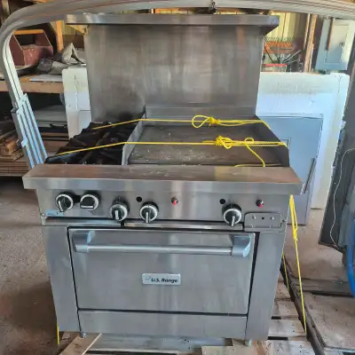 Commercial Equipment 1- US Range Oven, 2 burners, 24" griddle. Propane. $2500 obo 2- Garland Oven, 4...
