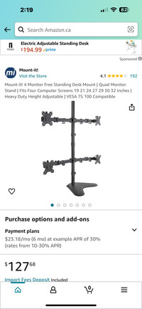 Monitor stand up to 4