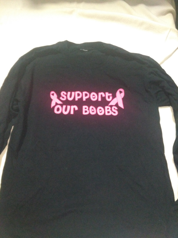 shirt: support our Boobs long sleeve Xlarge cancer awareness in Women's - Tops & Outerwear in Cambridge