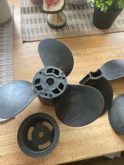 I have a 10x9 hub and 6 blades for a 25hp or less motor. You can go on Piranha website and see if th...