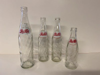 Vintage 1960’s Glass Pepsi Bottles (16 oz; 10 oz; 8 oz)