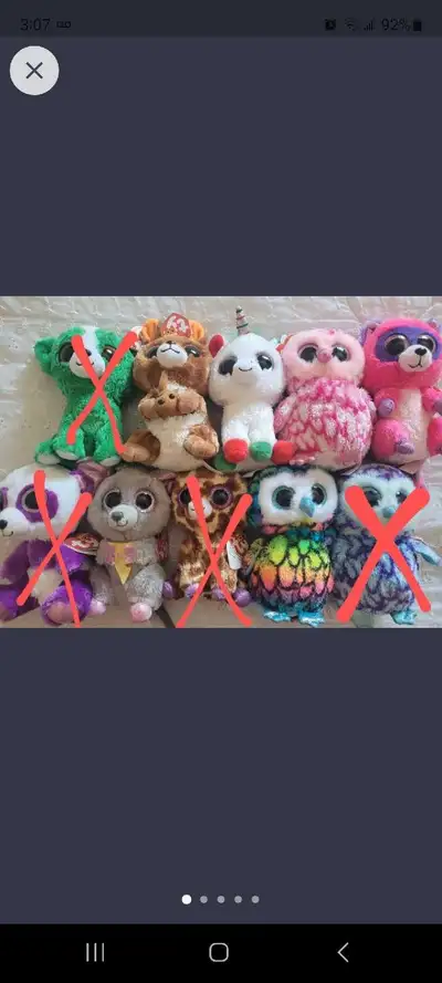 TY small beanie boos stuffed toys. SPFH. In the first 4 picturs, all have tags, displayed and not pl...