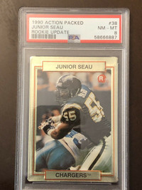 JUNIOR SEAU .. 1990 Action Packed ROOKIE .. PSA 6, 7, 8, 9 ($75)