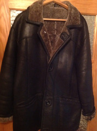 Suede leather coat