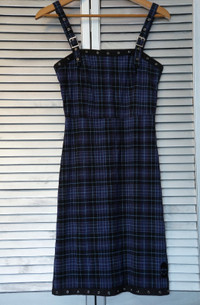 Blue and Black Plaid Summer Dress - Size Medium
