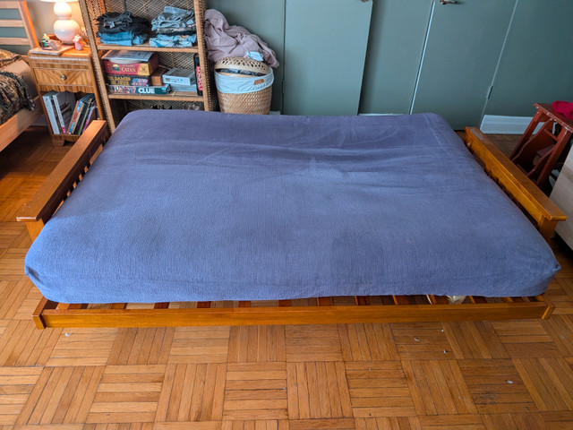 Solid Wood Double/Full size Futon includes two different covers in Couches & Futons in City of Toronto - Image 2