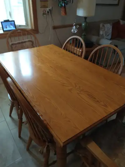 SOLID DINING ROOM TABLE AND 6 CHAIRS, View more