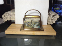 Antique Letter Holder Glass and Metal Rack Mail Organizer