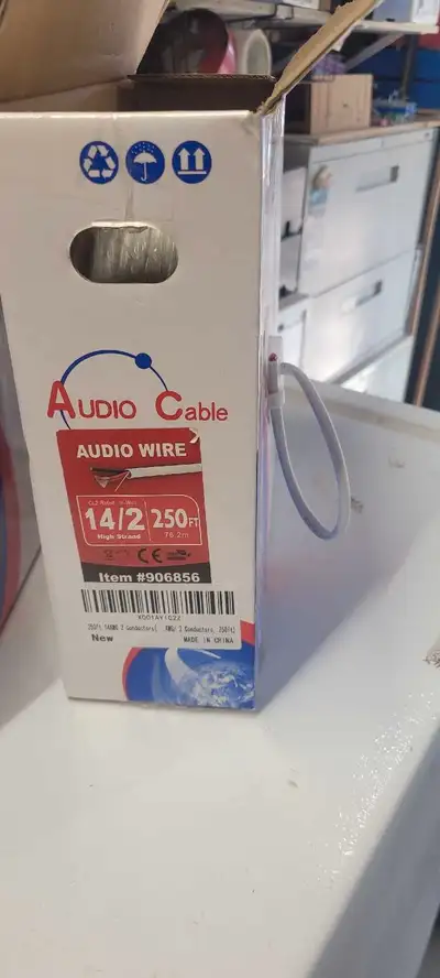 Selling a new Audio Cable 14/2, with approximately 120 feet remaining out of the original 250 feet....