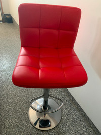 Red Adjustable Bar Stool