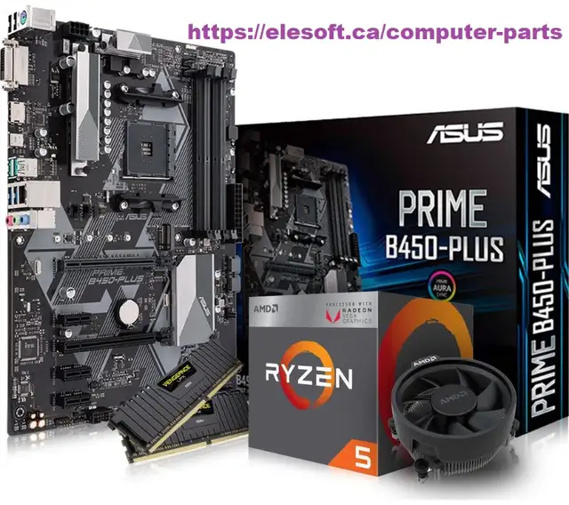 Intel/AMD Motherboard/Combo (MB+CPU+Heatsink+Fan+I/O Shield) Mix in System Components in City of Montréal - Image 2