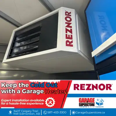 Stay toasty this season with a brand-new garage heater. These units are power-vented to eliminate he...