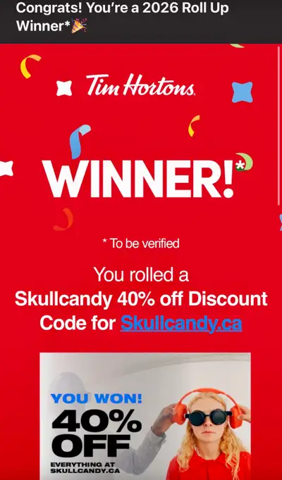 Skullcandy 40% off Discount Code for Skullcandy.ca