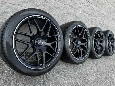 Pirelli PZero Summer Tires and original 21 inch Mercedes Benz GLC-Class GLC63s AMG staggered matte b...