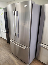 Whirlpool fridge French door stainless steel (36" wide), 6 month