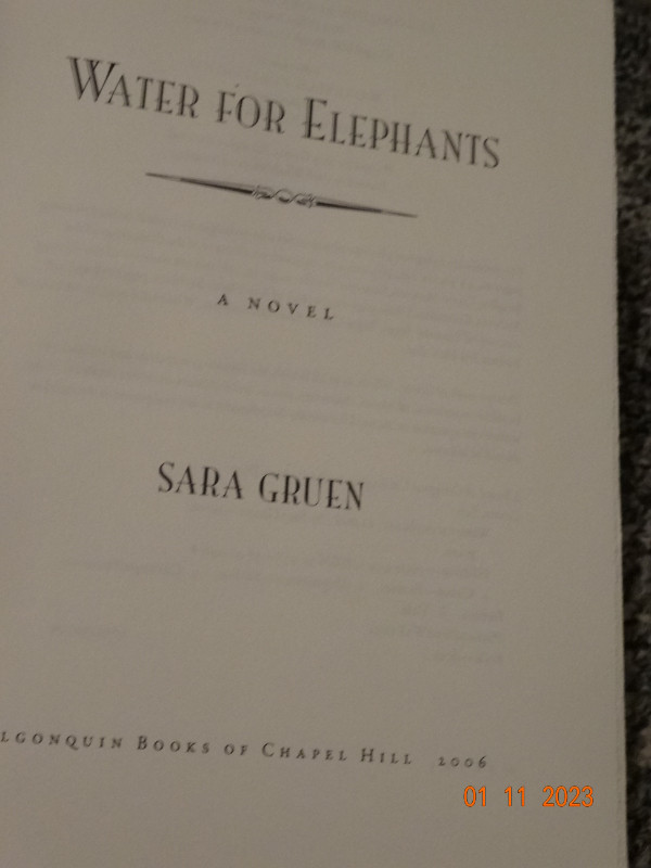 Novels,Fall of a Sparrow, Water for Elephants, Hellenga&Gruen in Fiction in Kelowna - Image 3