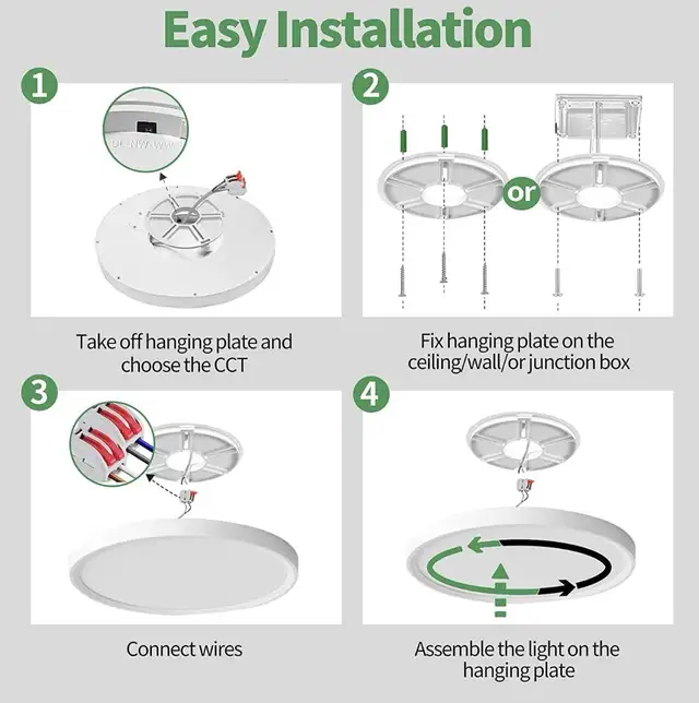 4 PACK - LED Flush Mount Ceiling Lights 12” in Indoor Lighting & Fans in Ottawa - Image 7