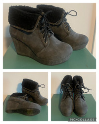 Like new faux suede ankle bootie sz 7