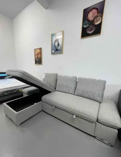 ️ ZOEY SECTIONAL SOFA Style | Comfort | Storage Size: 98" x 59" Reversible Chaise with Built-in Stor...