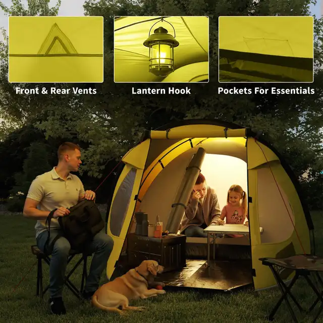 Outsunny 4 Person Camping Tent - Easy Set Up Dome Tent in Fishing, Camping & Outdoors in Markham / York Region - Image 6