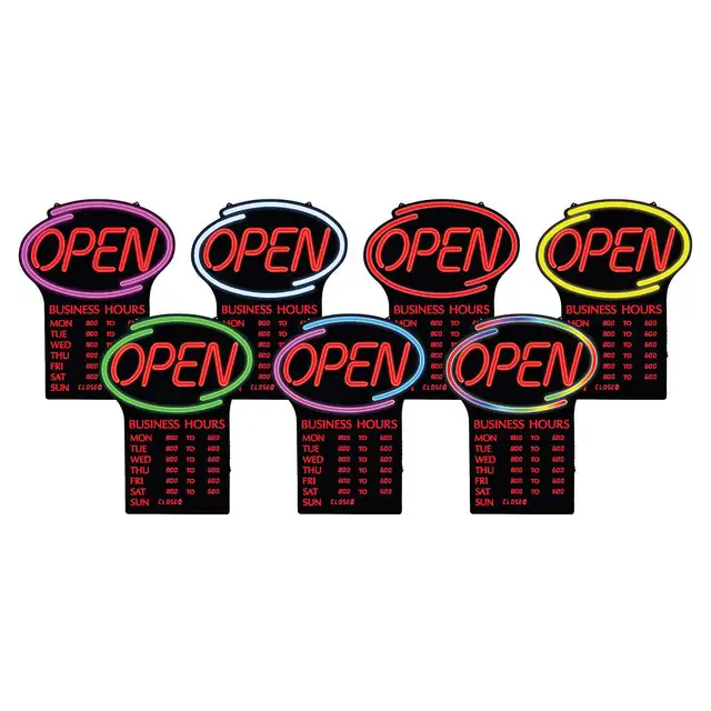 Newon LED OPEN Sign - Programmable Hours + Flashing Effects $125 ...