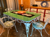 Retro Sea Green Table and Chairs