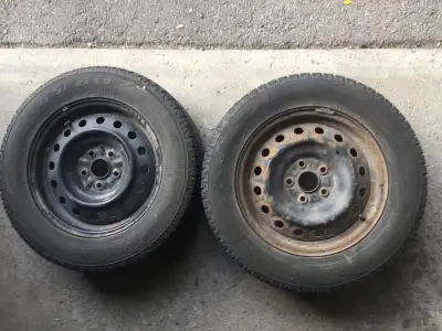 Selling 2 Toyo Observe GSi-6 winter tires mounted on steel rims. Specifications: • Tire size: 215/65...