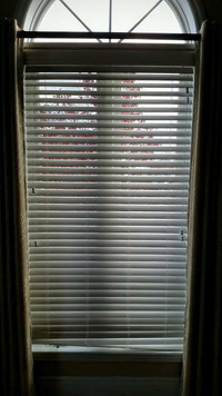 White Faux Wood Blinds With Mounting Brackets