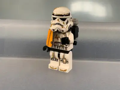 Lego Star Wars Sandtrooper - Orange Pauldron, Survival Backpack, Dirt Stains, Balaclava Head Print a...