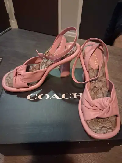 Pink Coach Heeled Sandals Sz 7, View more