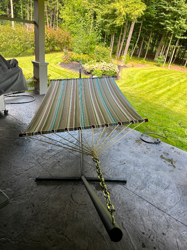 Hammock - double width with steel frame in Patio & Garden Furniture in Barrie