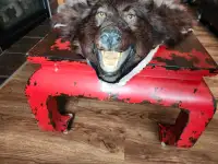 Black timberwolf rug/taxidermy