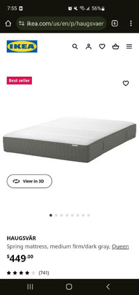 Ikea Hungsvaer QUEEN mattress 