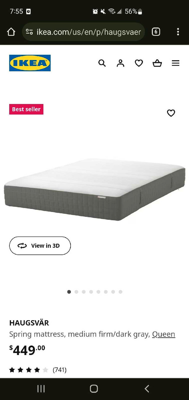 Ikea Hungsvaer QUEEN mattress  dans Lits et matelas  à Ville de Montréal