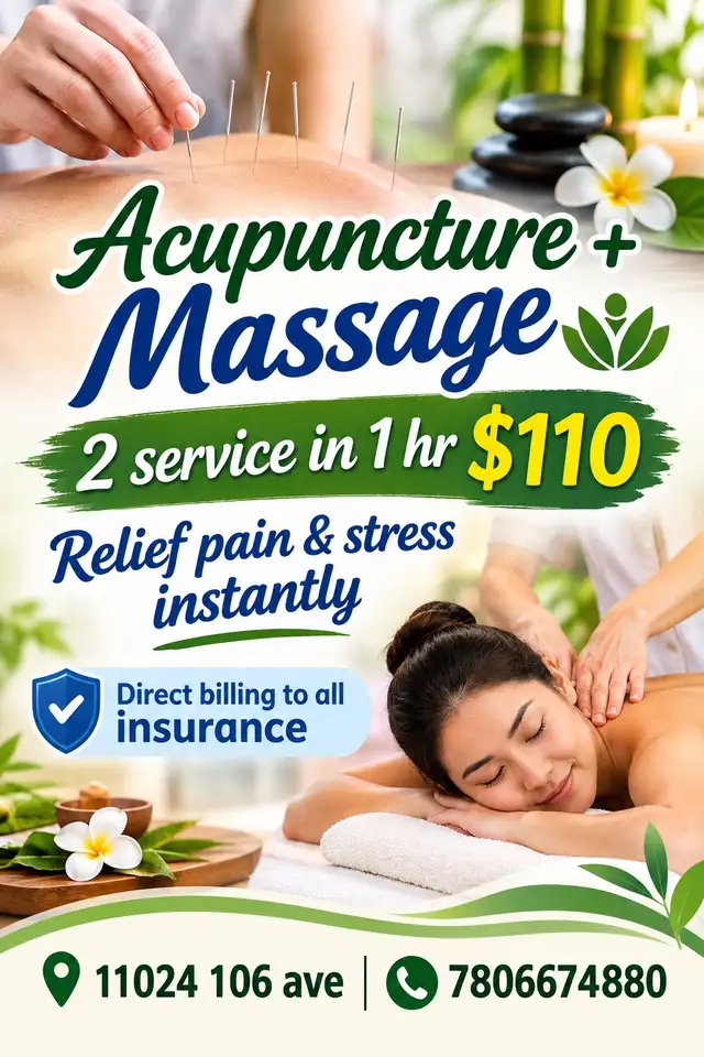 Acupunture + Massage ( 2 service in 1 price )