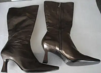 FASHION GENIE WOMEN'S BOOTS SIZE 8 1/2 M LEATHER MADE IN BRAZIL, View more