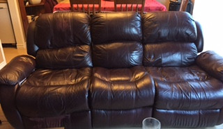 FREE Leather Couch and Love Seat  LOVE SEAT GONE in Couches & Futons in Oshawa / Durham Region - Image 2