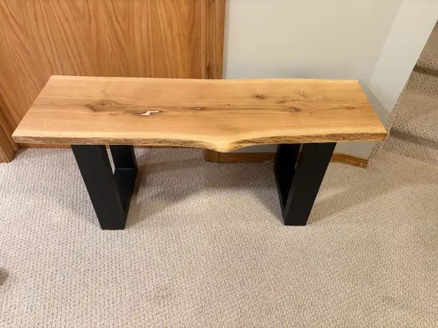 White Oak Live Edge Bench in Other Tables in Edmonton - Image 3