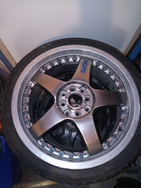 17x7.5 inch 5ZR aluminum 4 lug universal wheels x 4