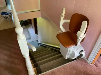 Standard 13 step chair lift. Like new. Used very little. New batteries and 2 remotes. Power foot pla...