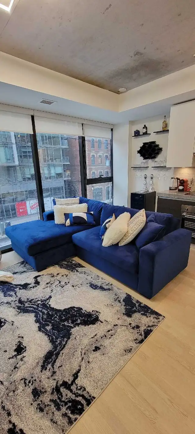 Blue Modern Condo Couch