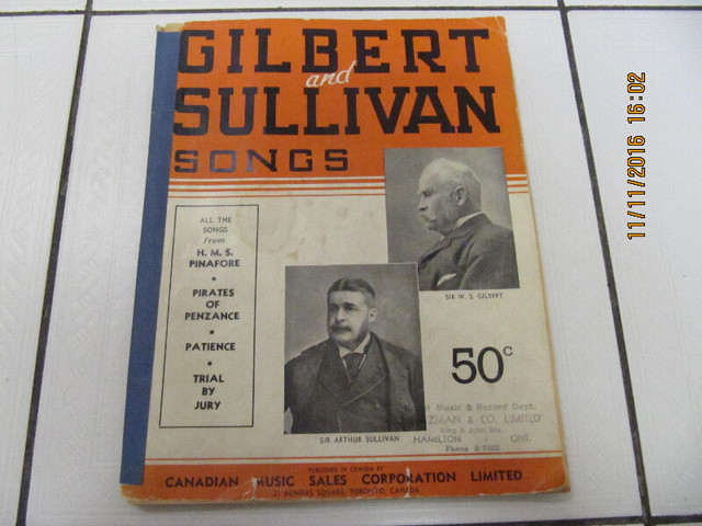Vintage Gilbert & Sullivan Songs From Classic Plays Circa 1920s in Arts & Collectibles in Mississauga / Peel Region