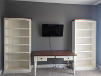 Custom wooden desk and 2 shelves