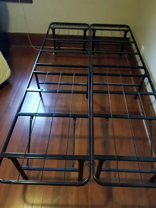 Full/Twin Size SmartBase Metal Bed Frame with Steel Slat Support in Beds & Mattresses in Kitchener / Waterloo - Image 3